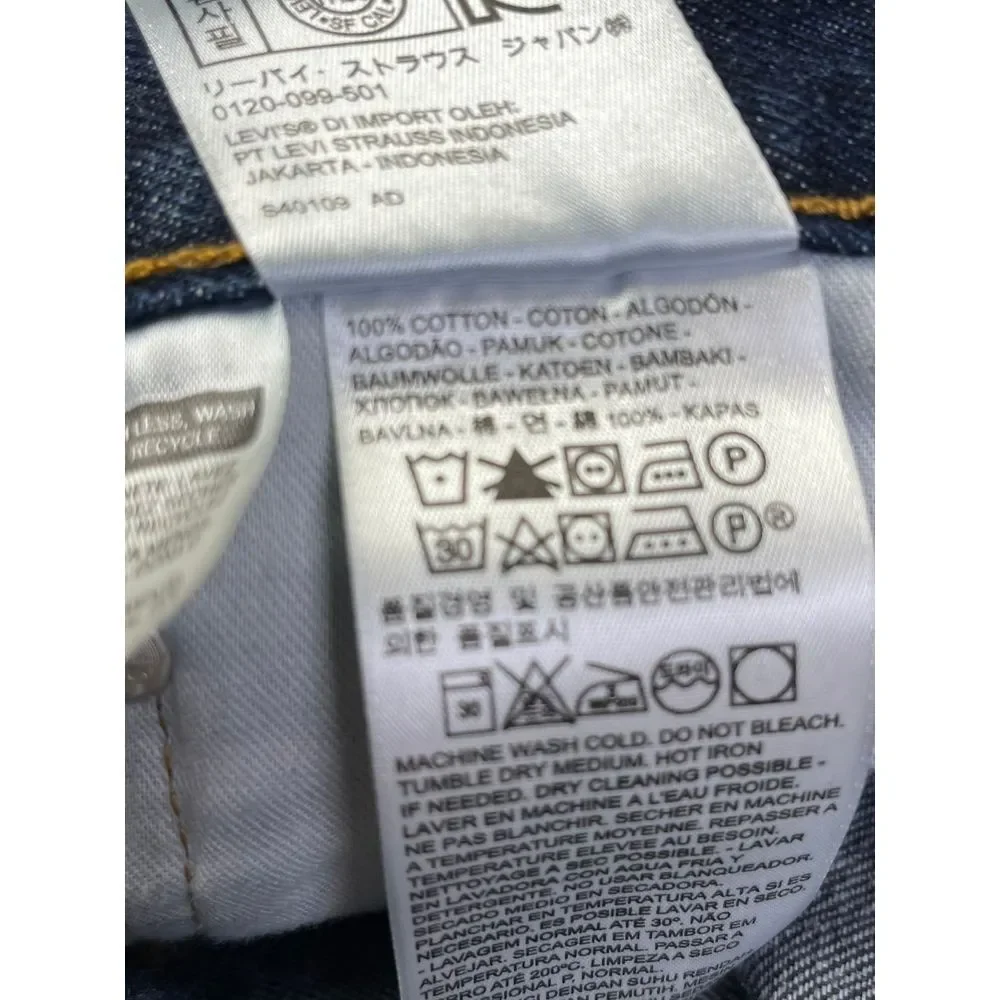 Levi's 505‎ Regular Fit Dark Wash Denim Jeans Classic Straight Leg Men's W40 L32